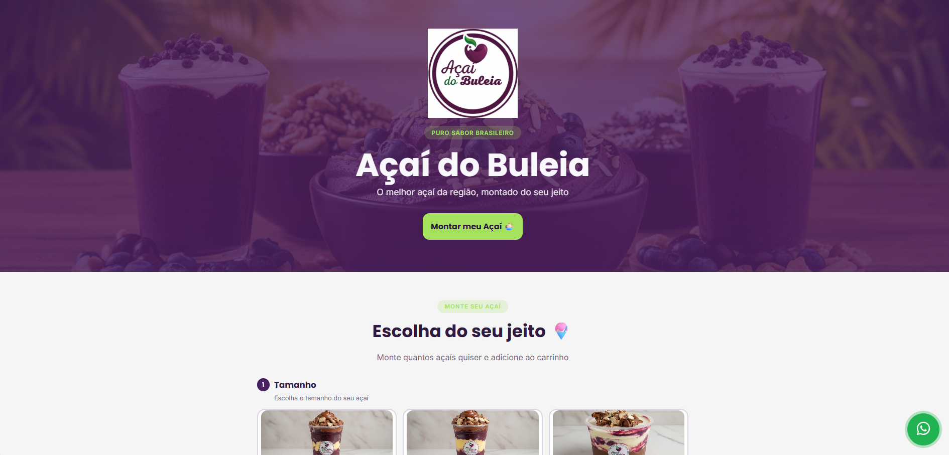 Prévia do projeto Açaí do Buleia