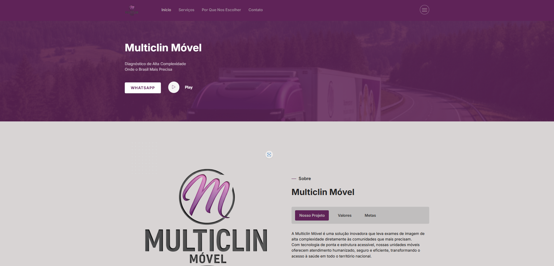 Prévia do projeto Clínica Multiclin