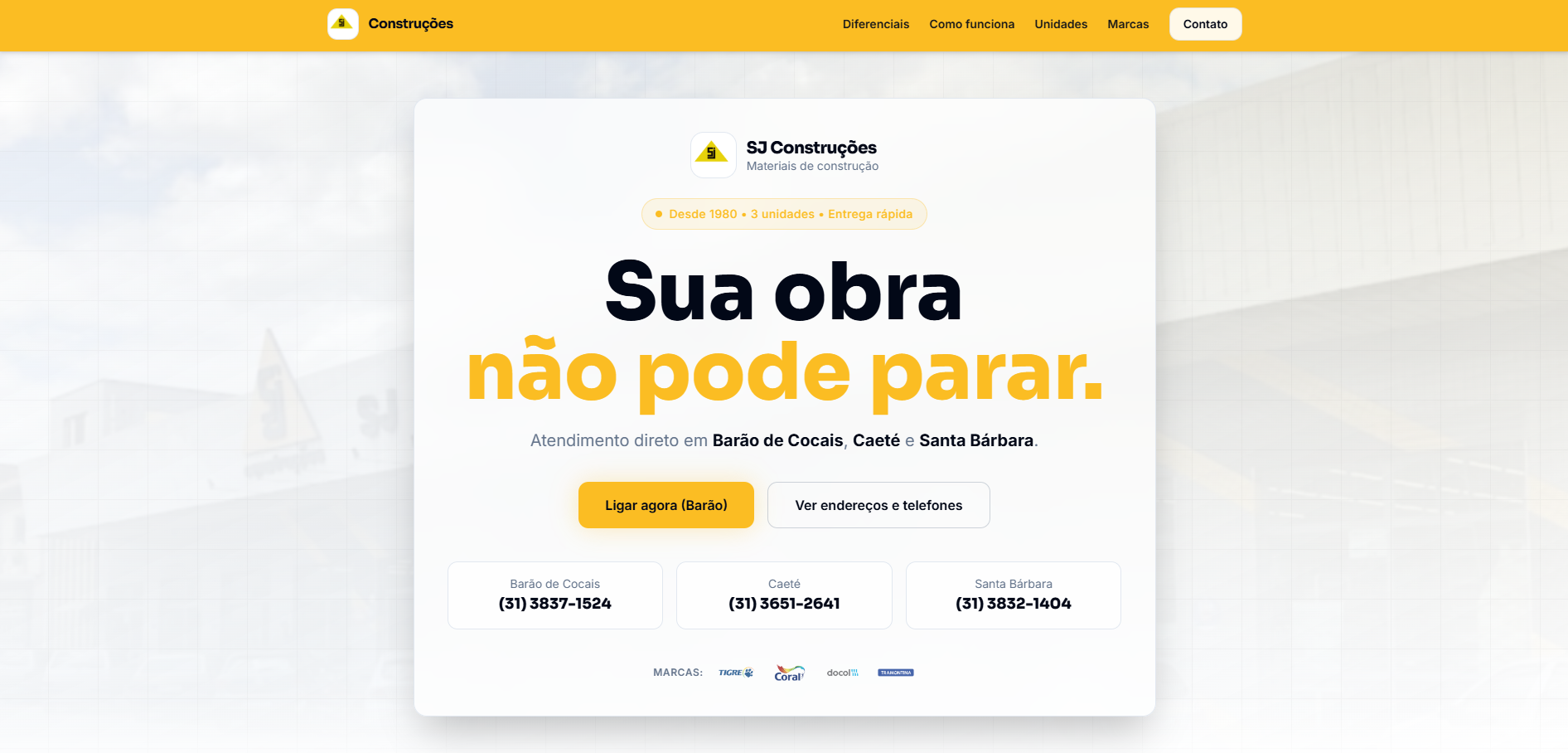 Prévia do projeto SJ Construções